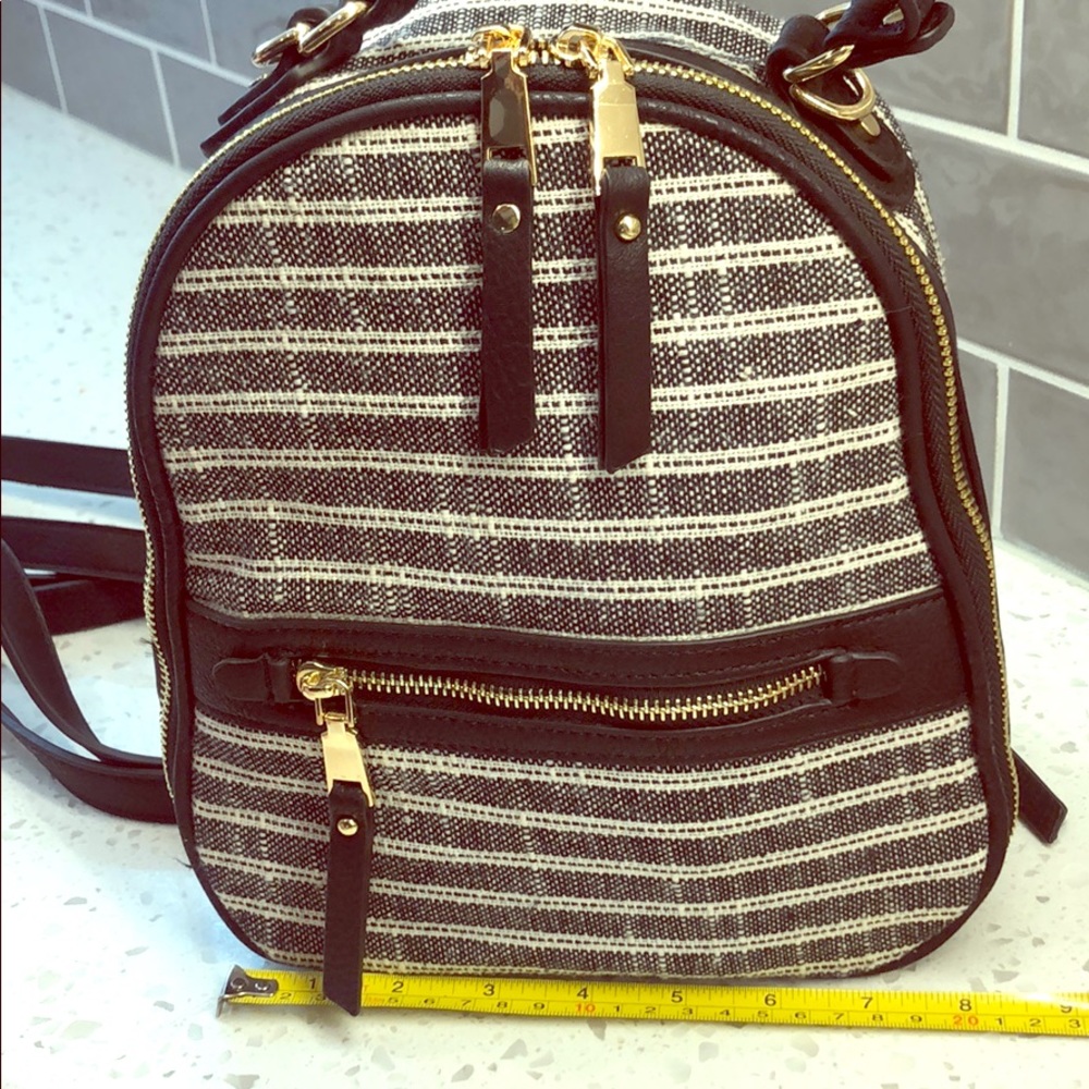 Black and white striped bag
